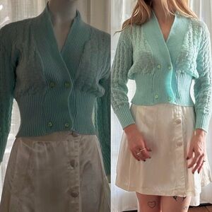 Vintage 50s Bombshell Pinup Cardigan Sweater